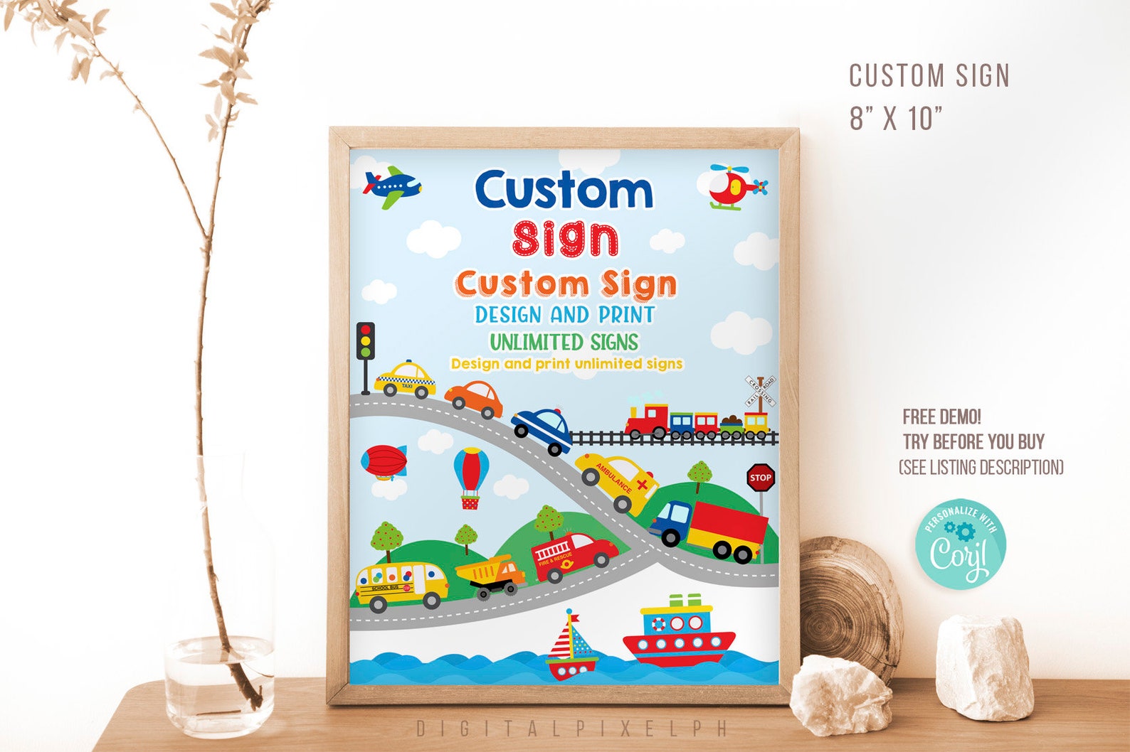 Editable Transportation Welcome Sign, Transportation Custom Sign ...
