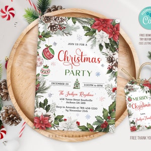 Editable Christmas Party Invitation, Christmas Party Invitation, Christmas Invitation