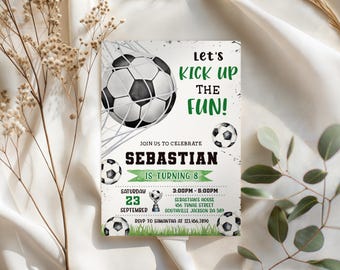 Editable Soccer Birthday Invitation Template (Digital Download)