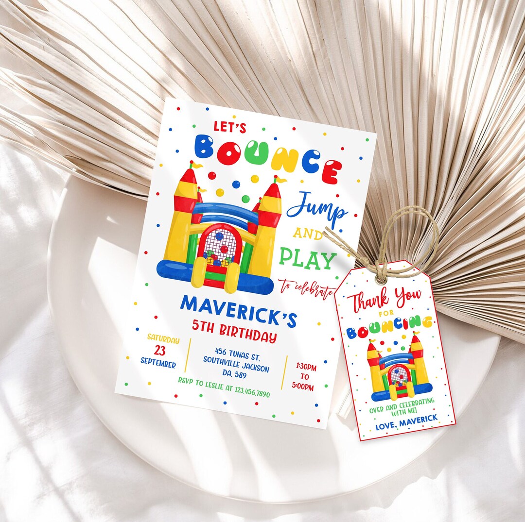 Bounce House Birthday Party Invitation Template Bounce House Etsy Il 1080xN.3943829810 Kr9g