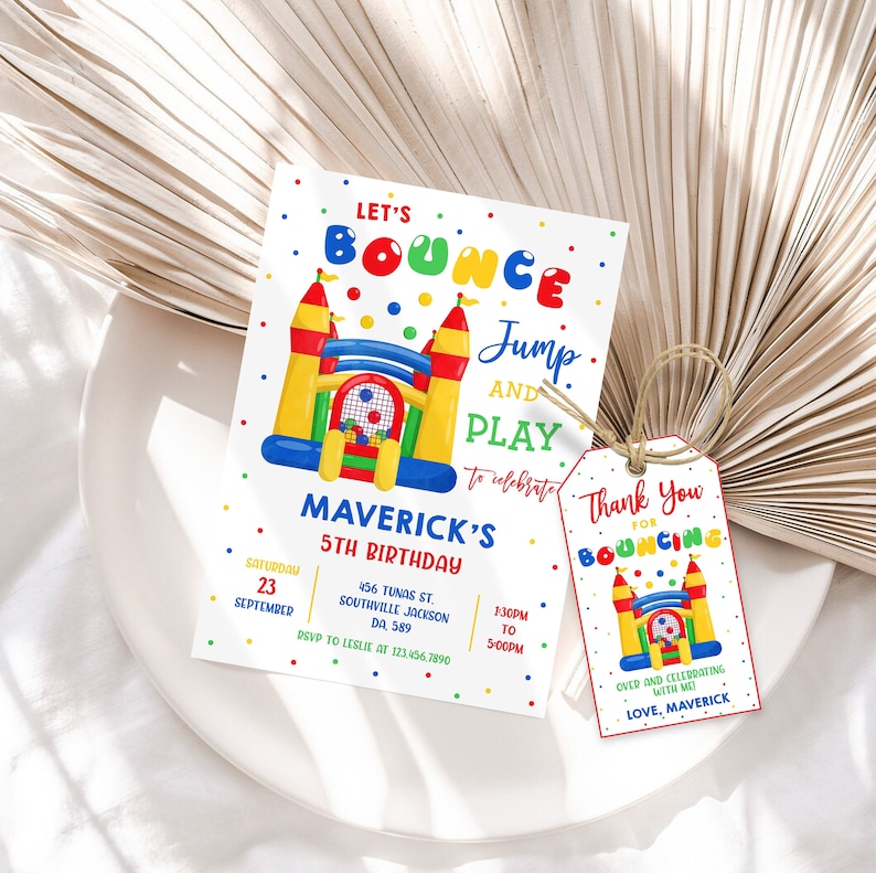 Bounce House Birthday Party Invitation Template Bounce House Etsy