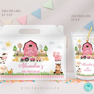 Editable Barnyard Farm Capri Sun Labels, Farm Juice Labels, Farm Gable ...