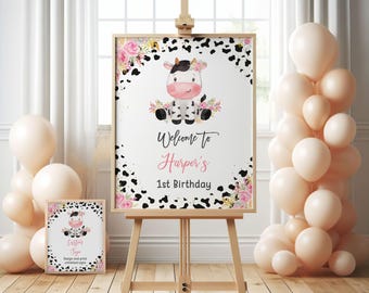 Editable Holy Cow Birthday Welcome Sign Template (Digital Download)