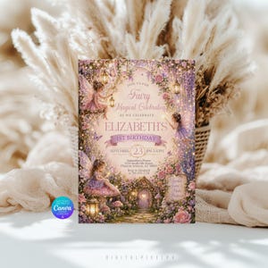 Fairy Birthday Invitation Template (Digital Download)