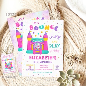 Modèle d'invitation d'anniversaire Bounce House (téléchargement numérique)
