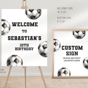Editable Soccer Birthday Party Welcome Sign Template, Soccer Birthday Party Custom Sign Template, Soccer Welcome Sign, Soccer Sign