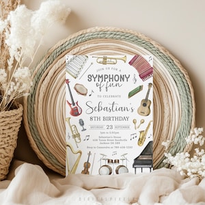 Faire-part d'anniversaire musique, danse, chanter jouer, faire-part d'anniversaire instrument de musique (téléchargement numérique)