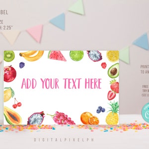 Etiquetas de frutas editables, tarjetas de presentación de frutas, etiquetas de presentación de frutas, etiquetas de presentación de frutas, MITMS2
