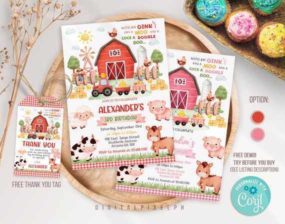 Farm Birthday Party Invitation Template Farm Animals Birthday - Etsy Israel Farm Birthday Party Invitation Template Farm Animals Birthday - Etsy Israel