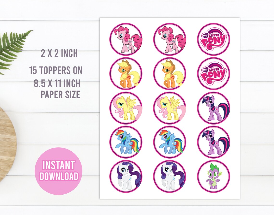 My Little Pony Cupcake Toppers Printable My Little Pony | Etsy