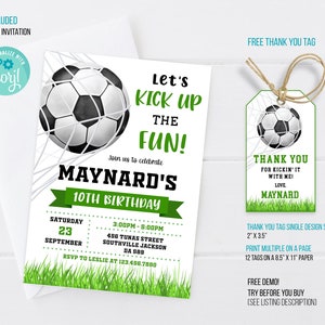 Soccer Birthday Invitation Template Soccer Invitation Soccer Thank Soccer Birthday Invitation Template Soccer Invitation Soccer Thank