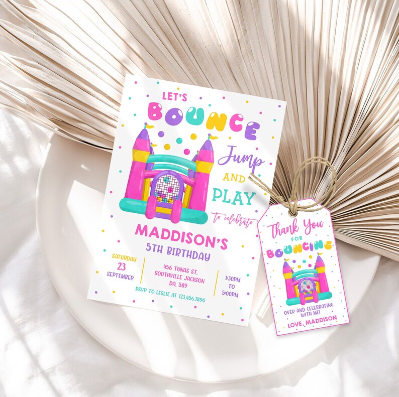 Bounce House Birthday Party Invitation Template Bounce House Etsy