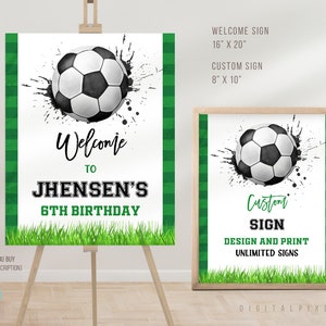 Editable Soccer Birthday Party Welcome Sign Template, Soccer Birthday Party Custom Sign Template, Soccer Welcome Sign, Soccer Custom Sign
