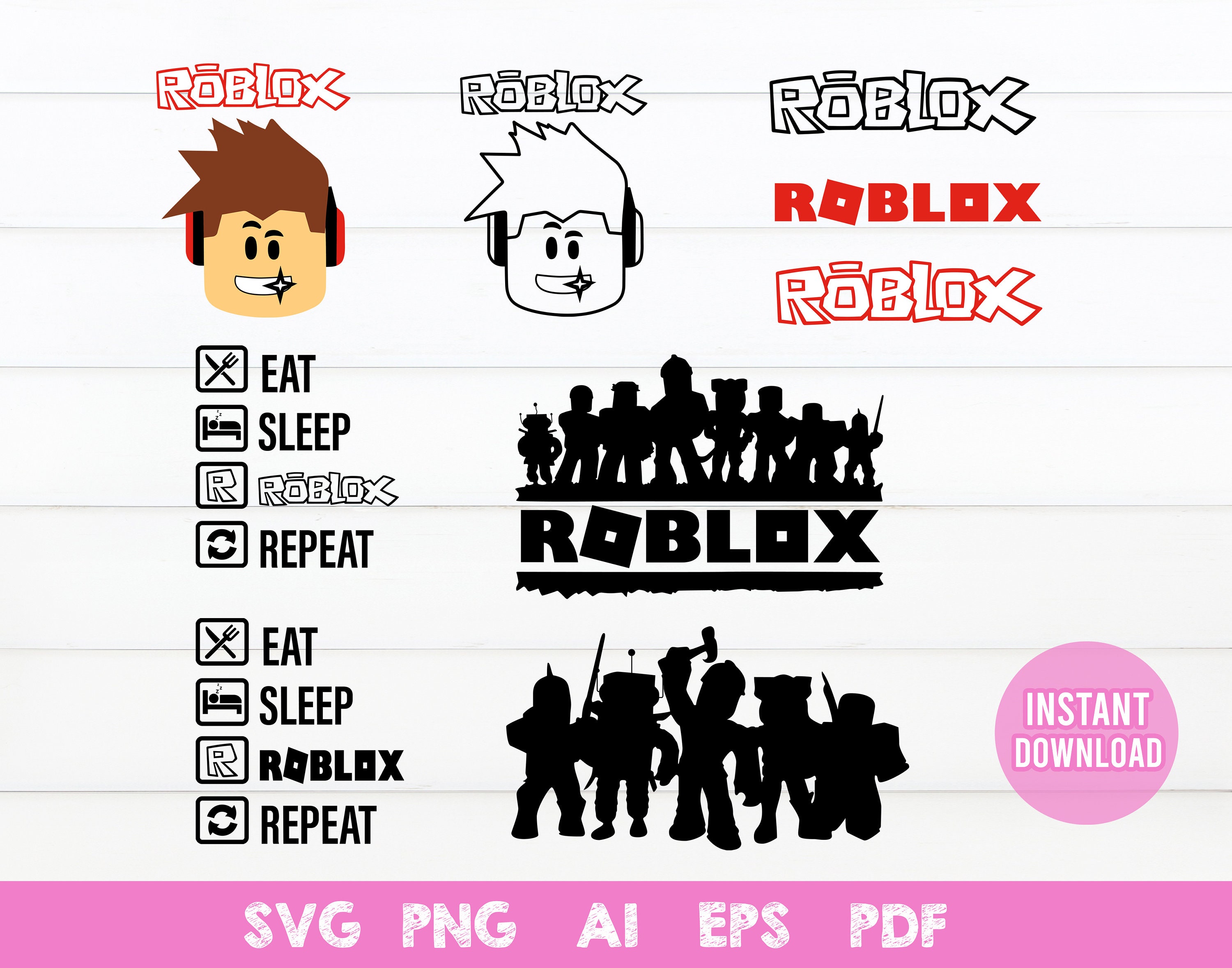 Roblox Bundle Svg Roblox Svg Roblox Clipart Eps Aisvg Etsy - svg free roblox character svg