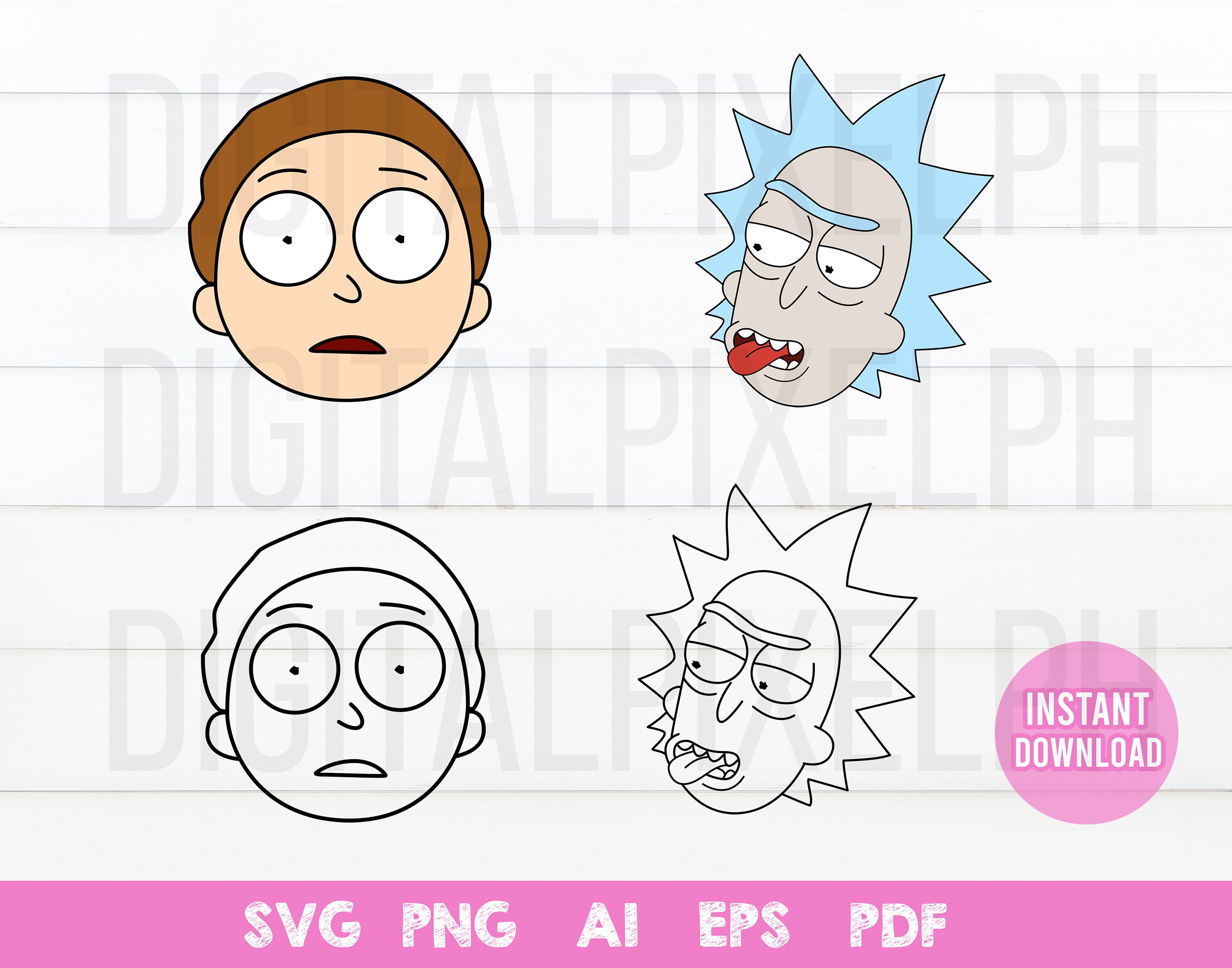 Rick and Morty svg Rick and Morty clipart Rick and Morty | Etsy