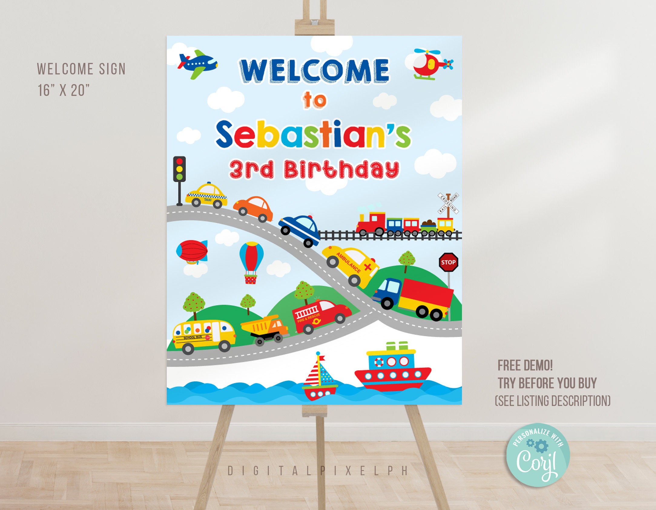 Editable Transportation Welcome Sign, Transportation Custom Sign ...