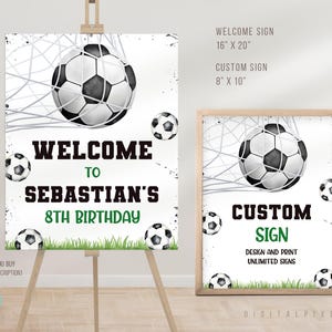 Editable Soccer Birthday Party Welcome Sign Template, Soccer Birthday Party Custom Sign Template, Soccer Welcome Sign, Soccer Sign, DPH