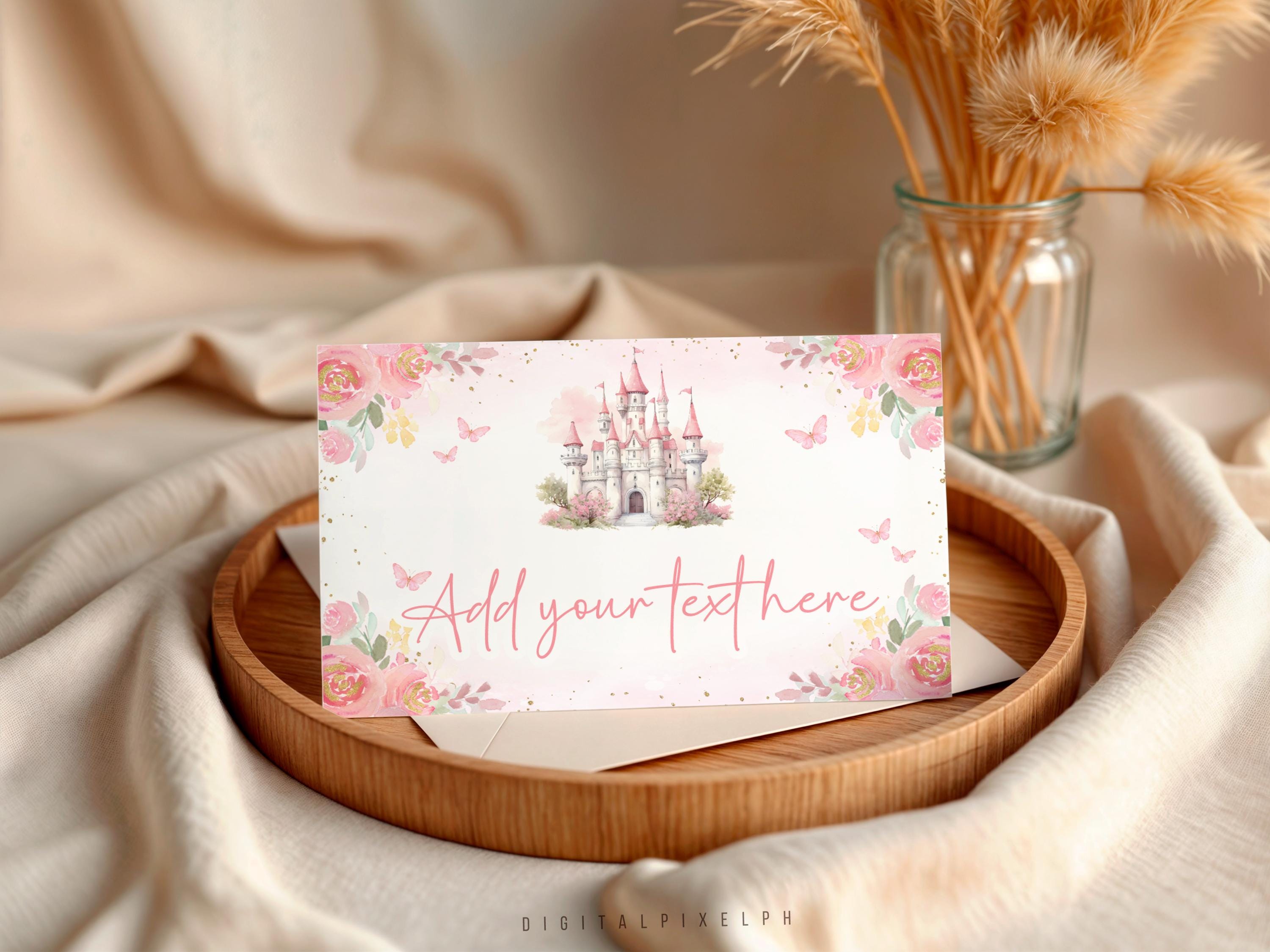 Editable Princess Castle Food Label Tent Cards (digital Download) - Etsy