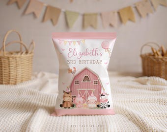 Farm Birthday Chip Bag Wrapper Labels (Digital Download)
