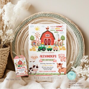Bauernhof Tiere Einladen, Barnyard Tiere Einladen (Digitaler Download) Bild 4