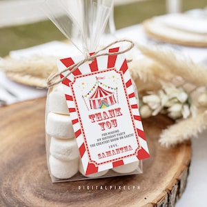 Karneval Dankeschön Zirkus Geschenkanhänger (Digitaler Download)