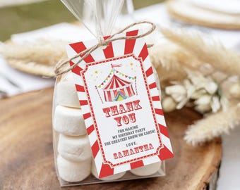 Carnival Thank You Tags, Circus Favor Tags (Digital Download)