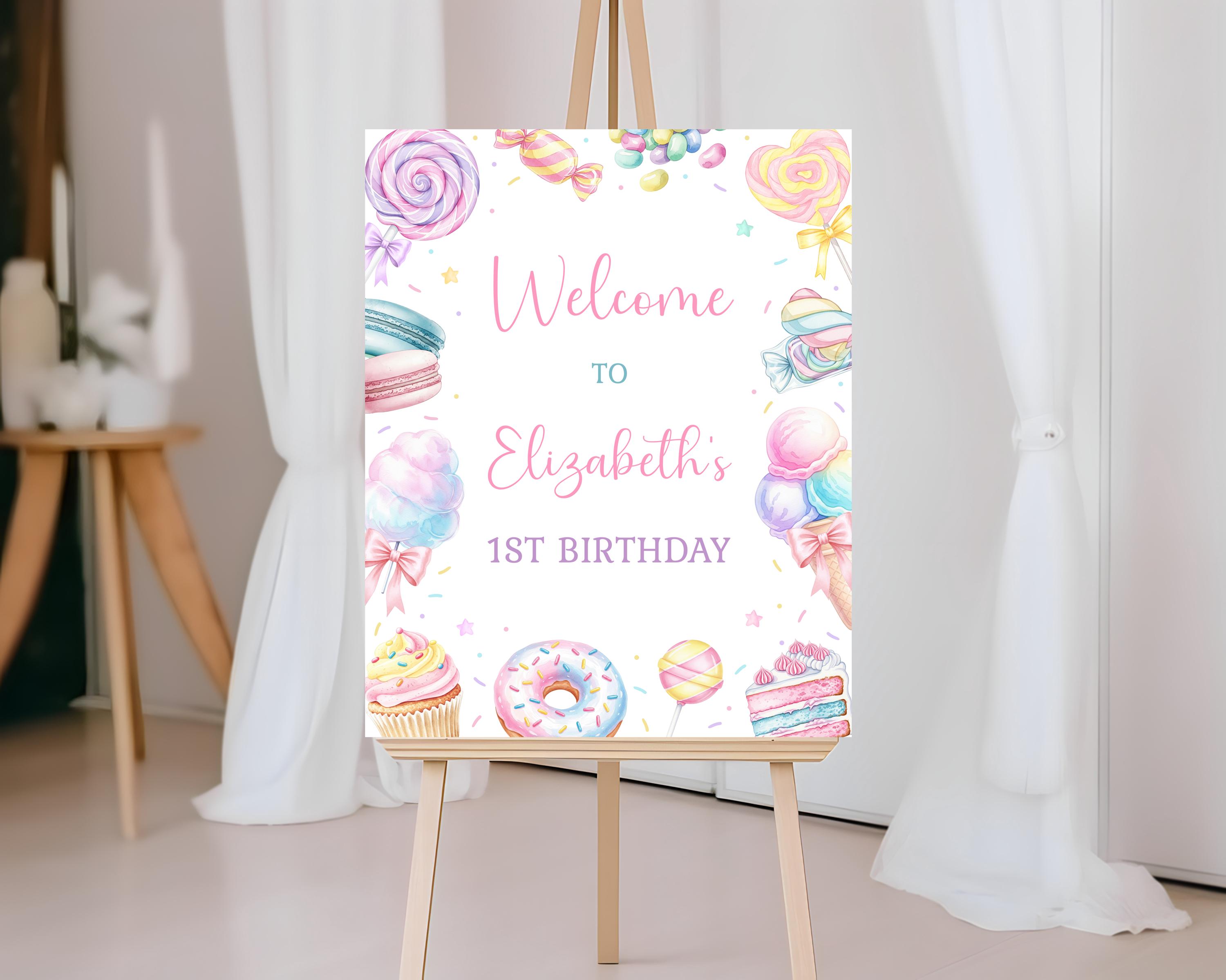 Sweets Inside Sign Sweets Birthday Welcome Sign Template, Sweets Candy Custom Sign ...