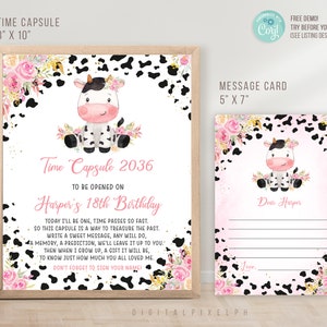 Modèle modifiable de capsule temporelle Vache sacrée, Modèle de carte de message Vache sacrée modifiable