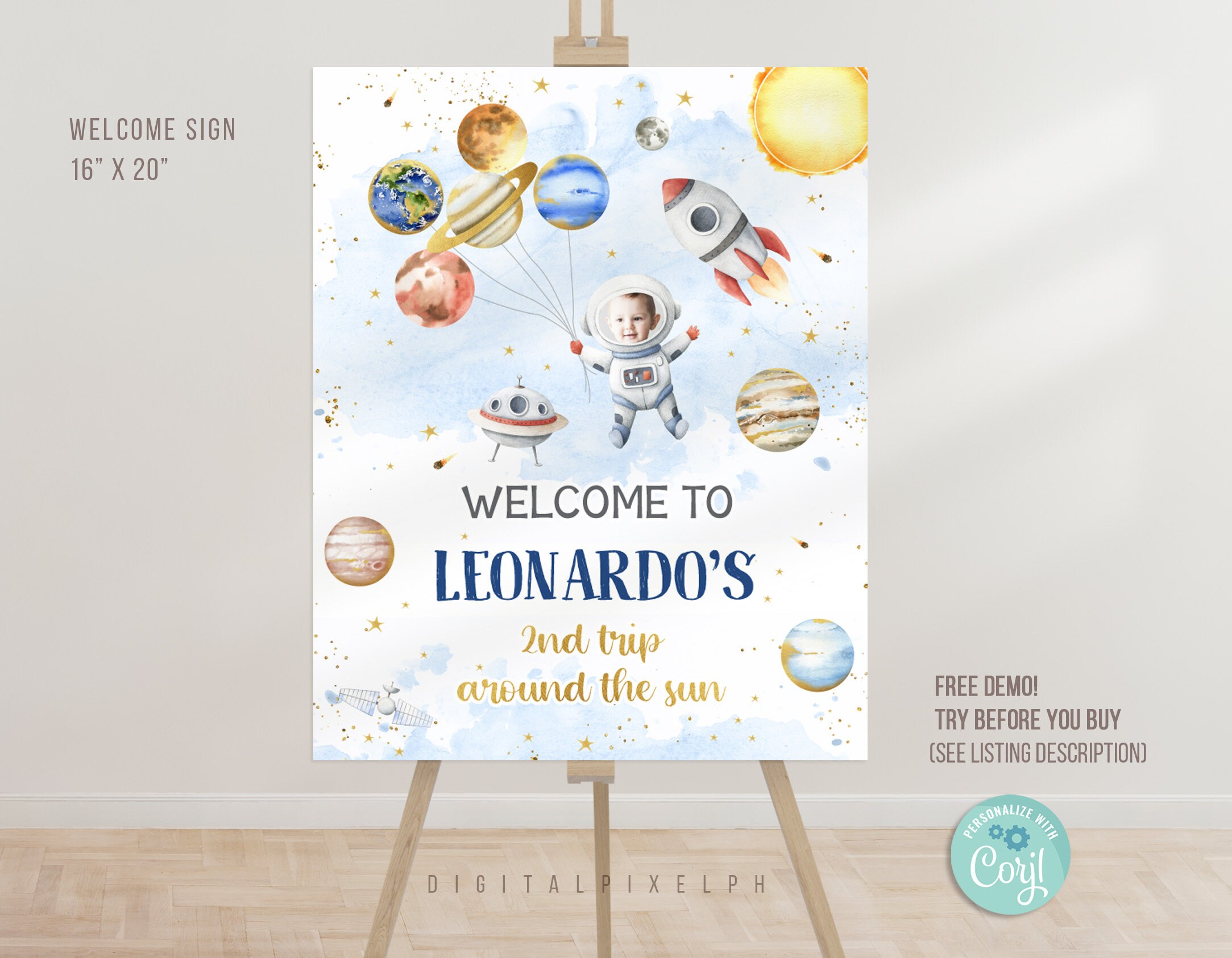 Outer Space Welcome Sign Template, Custom Sign (digital Download) - Etsy
