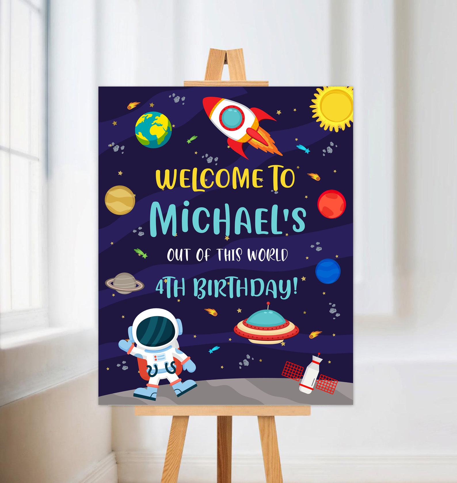 Bearbeitbare Weltraum Geburtstag Willkommensschild Astronaut Etsy.de