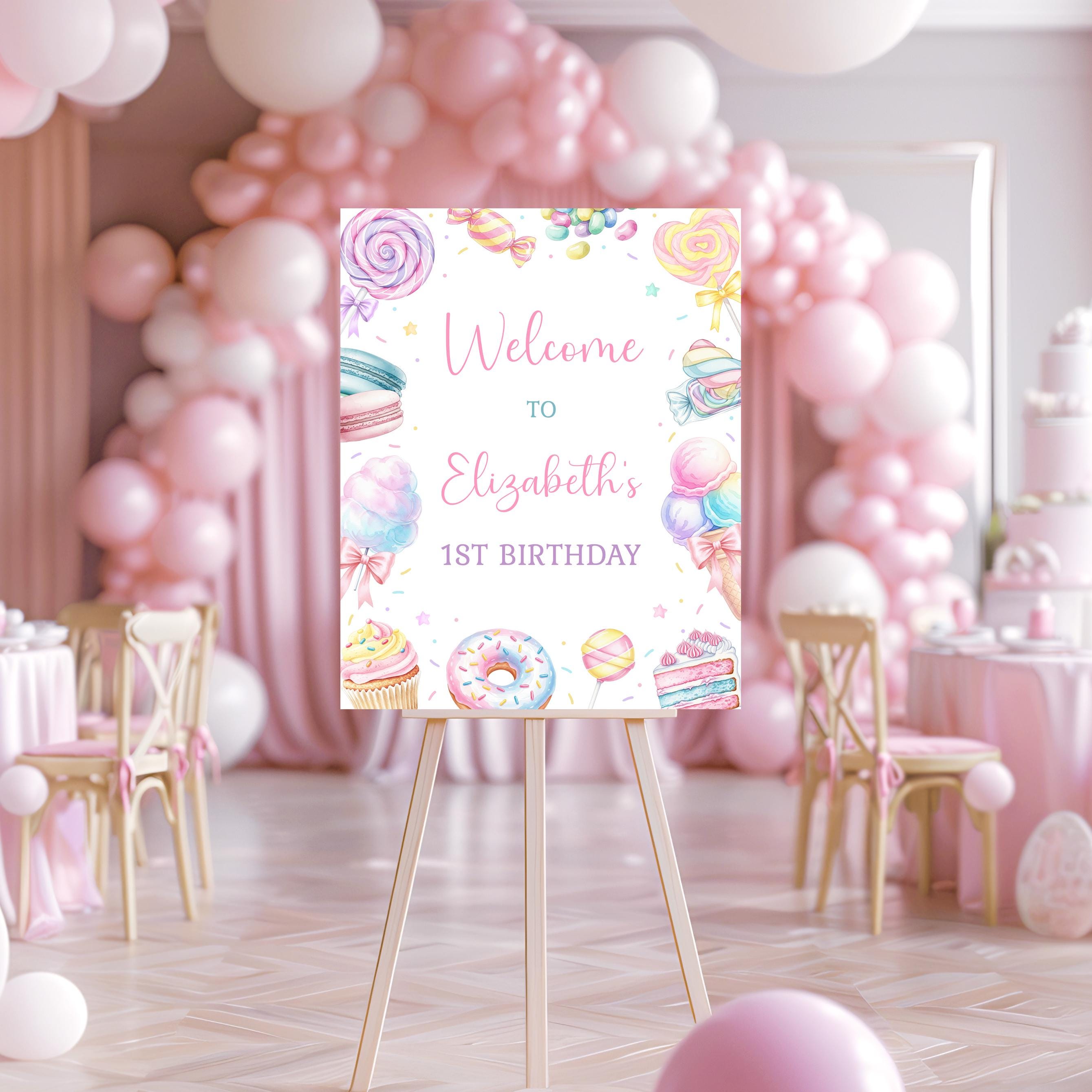 Sweets Inside Sign Sweets Birthday Welcome Sign Template, Sweets Candy Custom Sign ...