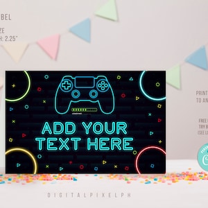 Étiquette de nourriture de jeu vidéo modifiable, cartes de tente de nourriture de fête d'anniversaire de jeu vidéo, étiquette de tente de nourriture de jeu vidéo, MITMS2