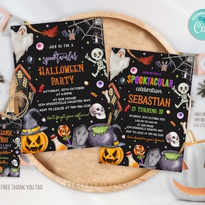 Editable Halloween Invitation, Halloween Party Invitation, Halloween Birthday Invitation, Halloween Invitation