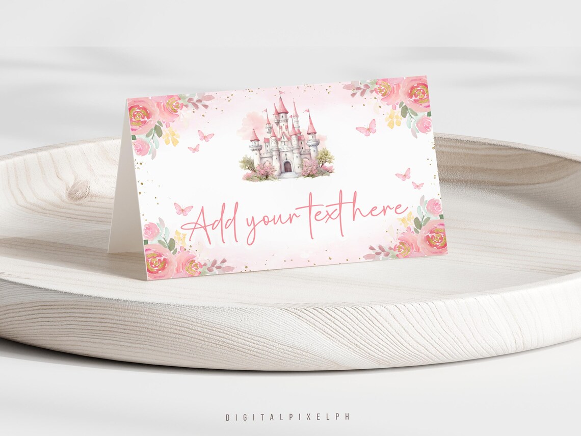 Editable Princess Castle Food Label Tent Cards (digital Download) - Etsy