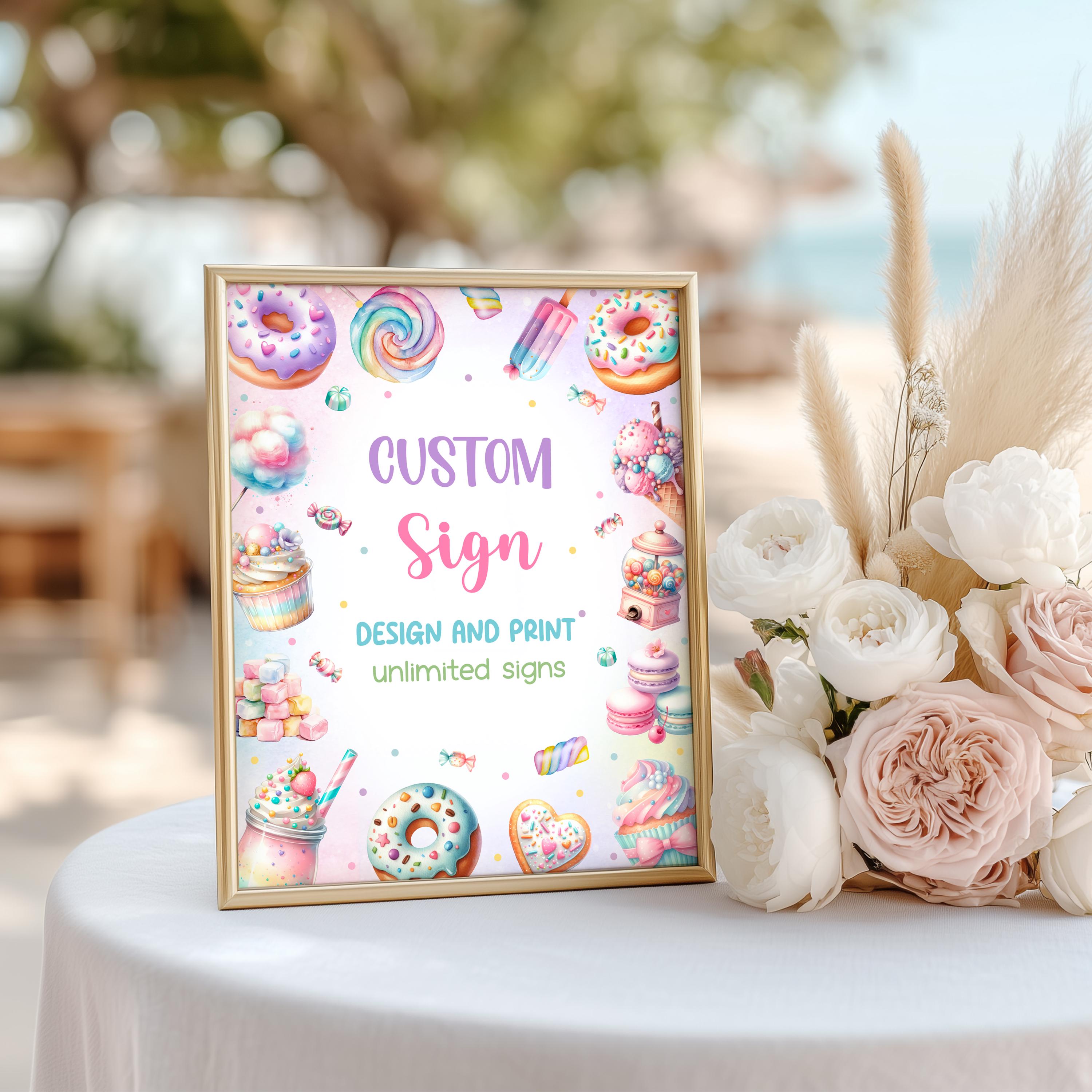 Sweets Inside Sign Sweets Birthday Welcome Sign Template, Candy Party Decor, Sweets Custom ...