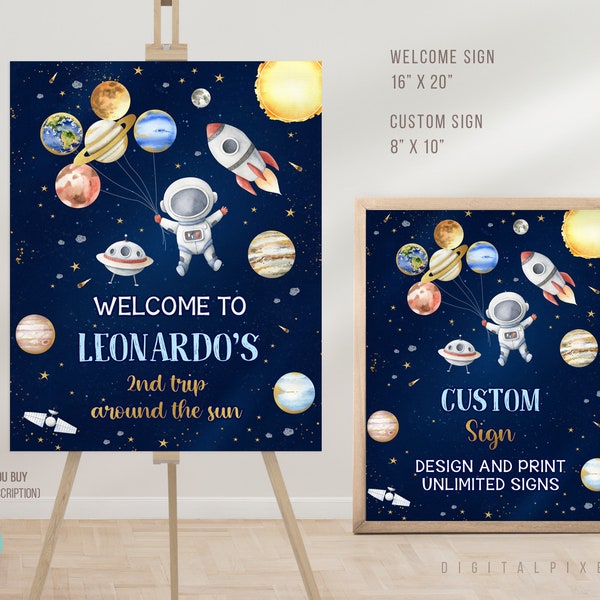 Editable Outer Space Welcome Sign Template, Outer Space Custom Sign Template, Outer Space Sign Template