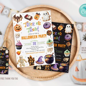 Editable Trick or Treat Halloween Party Invitation (Digital)