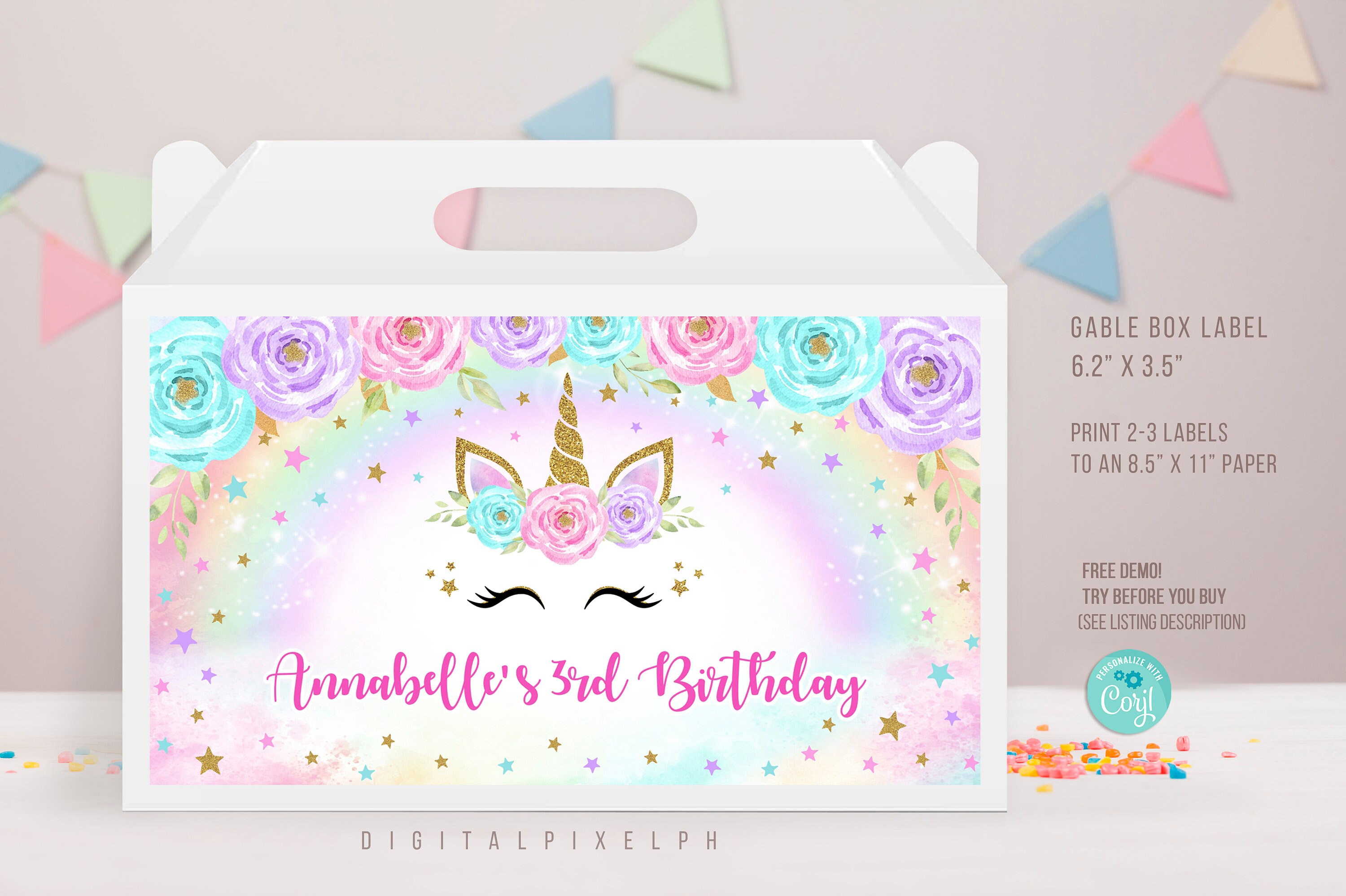 Unicorn Capri Sun Labels-Unicorn Birthday Party-Unicorn Birthday-Capri –  Favorably Wrapped