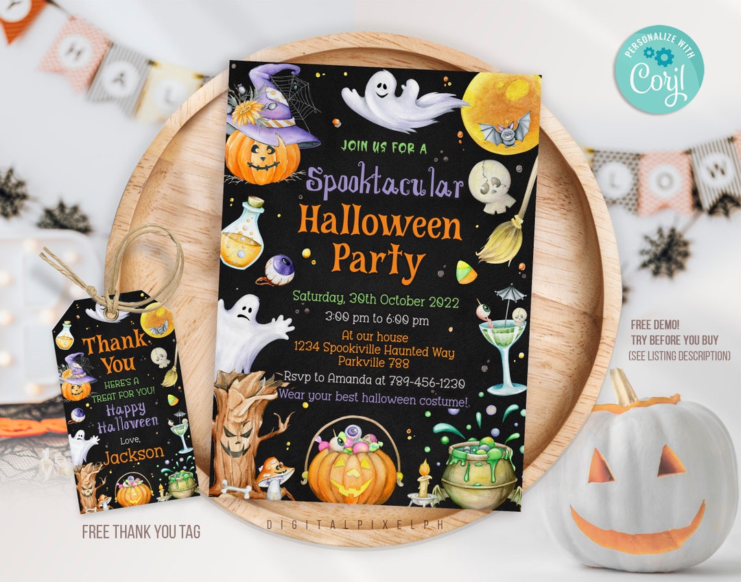Editable Spooktacular Halloween Party Invitation (digital Download) - Etsy