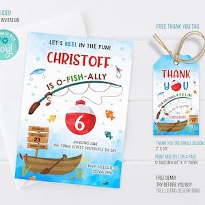 Fishing Birthday Invitation Template Printable, Fishing Birthday ...