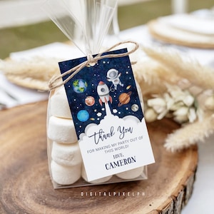 Outer Space Thank You Tags, Party Favor (Digital Download)