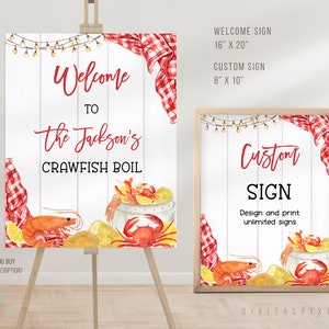 Editable Seafood Boil Welcome Sign Template, Seafood Boil Custom Sign Template, Seafood Boil Welcome Sign, Seafood Boil Custom Sign, DPH