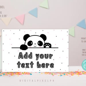 Etiqueta de comida Panda editável, cartões de barraca de comida Panda, etiqueta de barraca de comida Panda, etiqueta de barraca de comida Panda, etiqueta de comida Panda