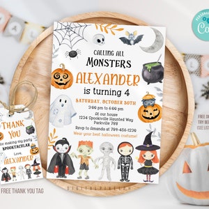 Editable Halloween Invitation, Halloween Party Invitation, Halloween Birthday Invitation, Halloween Invitation