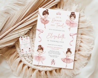 Ballerina Birthday Invitation Template, Editable Ballet Party (Digital Download)