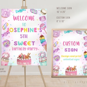 Editable Sweets Candy Welcome Sign Template Sweets Birthday - Etsy