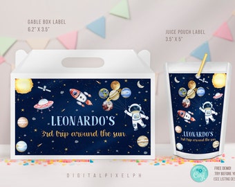 Editable Outer Space Capri Sun Labels, Outer Space Juice Labels, Outer Space Birthday Gable Box Favor Label, Outer Space Favour Box Label
