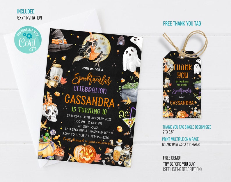 Halloween Party Invitation Halloween Party Invite Halloween Etsy