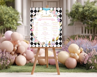 Alice in Wonderland Milestone Poster, Editable Birthday Sign (Digital Download)