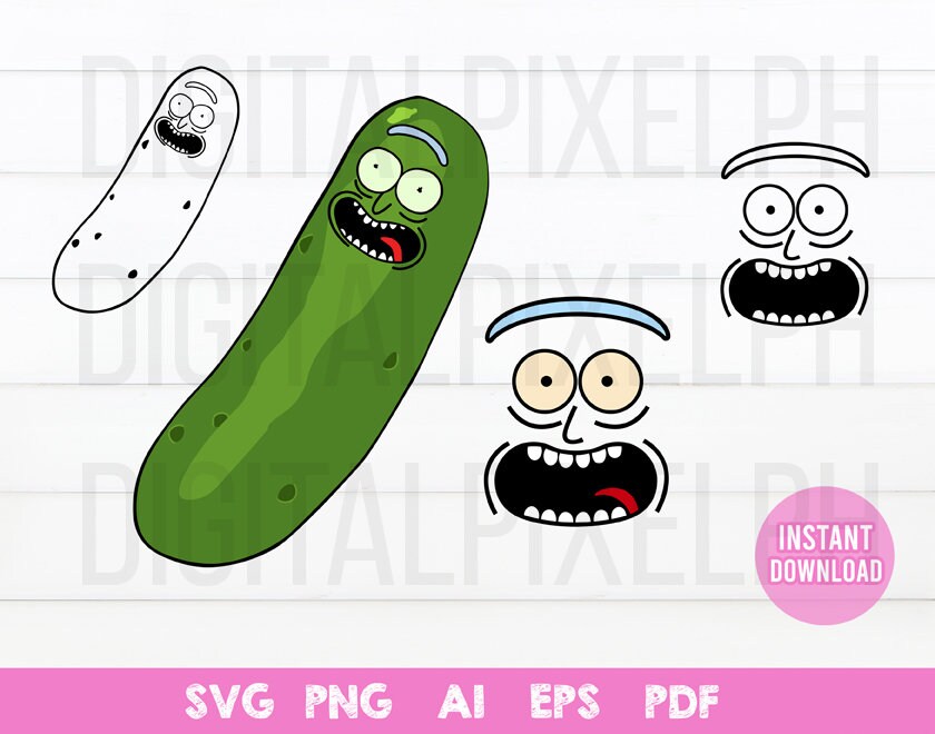 Pickle Rick SVG Pickle Rick Clipart eps ai Archivo vector Etsy